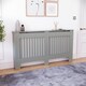 image 1 of Vida Designs Chelsea Radiator Cover Painted MDF Slatted Cabinet, Grey, 152cm