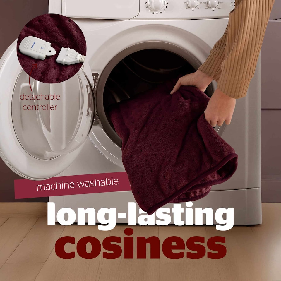 image 1 of Silentnight Luxury Heated Throw, Berry | Purple | Berry | One Size | 1