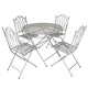 image 1 of Charles Bentley Rustic 5 Piece Wrought Iron Outdoor Bistro Set - Grey
