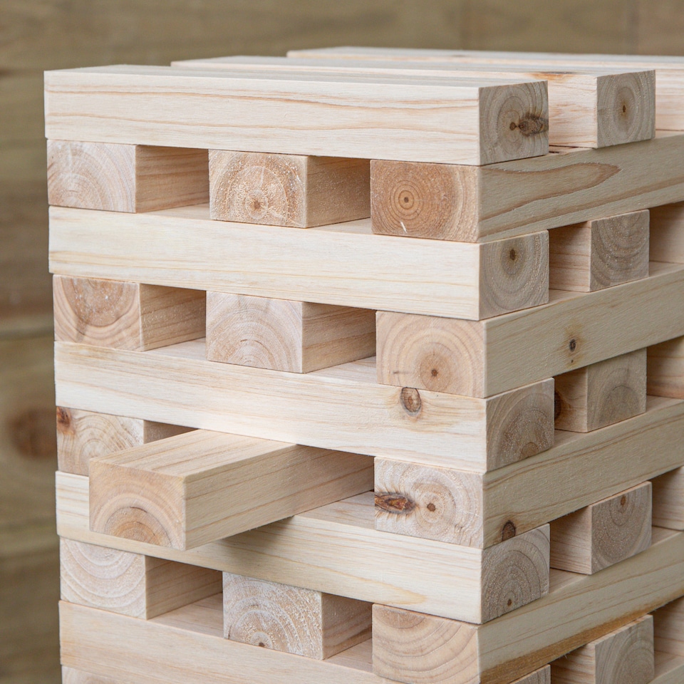 image 1 of Giant Wooden Jenga Style Tumbling Tower Garden Party Game