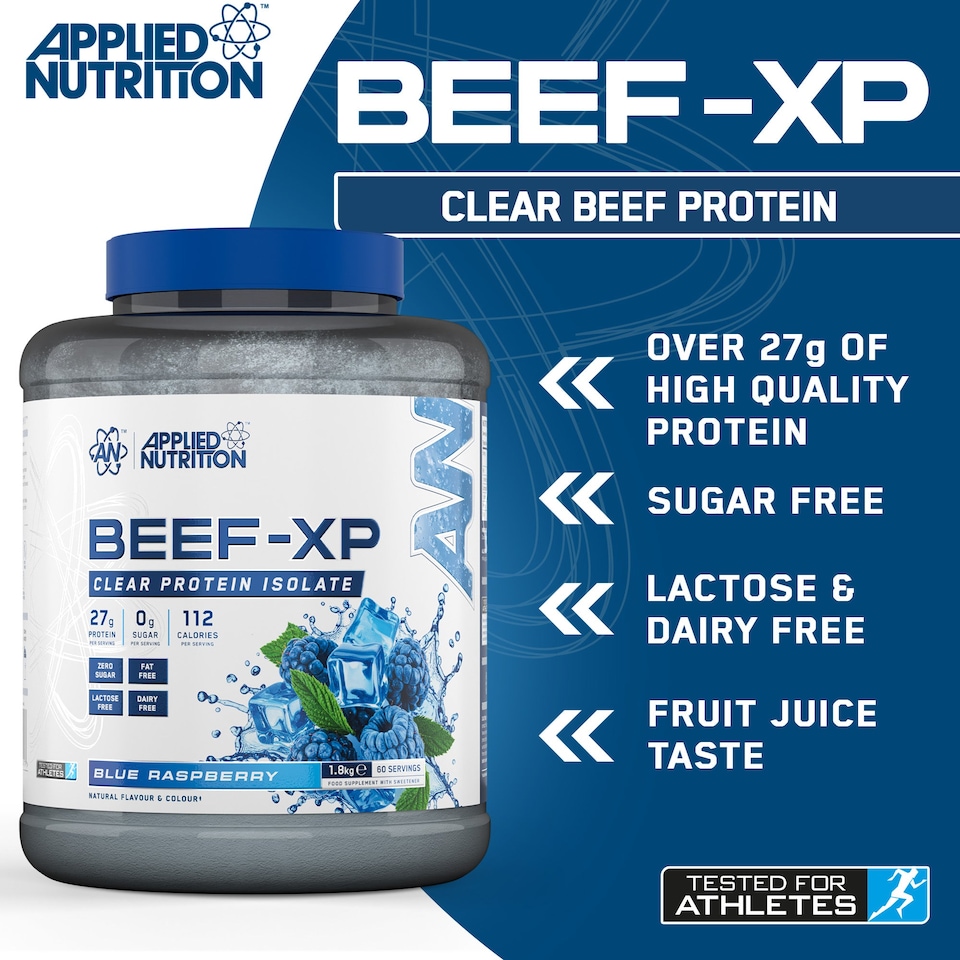 image 1 of Applied Nutrition Beef-XP Clear Protein Isolate Powder - Blue Raspberry - 60 Servings