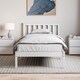 image 2 of Vida Designs Milan Single Wooden Bed, Low Foot, White & Gel Memory Foam Pocket Spring Mattress, Single