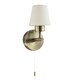 image 2 of Modern Antique Brass and Opal Glass IP44 Rated Bathroom Wall Lighting Fixture | Gold