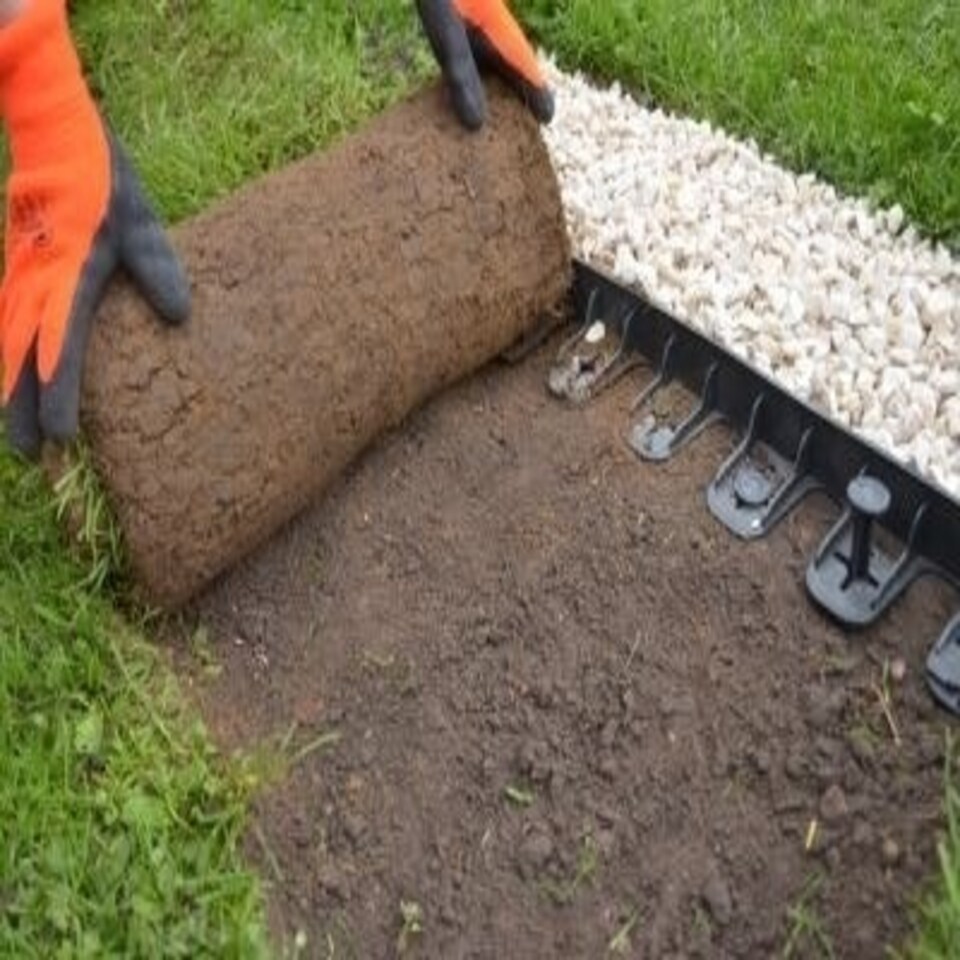 image 1 of Flexible Garden Edging in Black Pack of 3 80cm Pieces Black