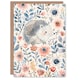 image 1 of Greeting Card Cute Hedgehog with Blue Pink Flowers Watercolour