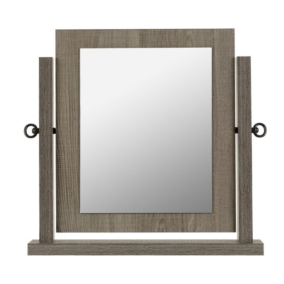 image 1 of Lisbon Dressing Table Mirror - L9 x W44 x H48.5 cm - Black Wood Grain Black