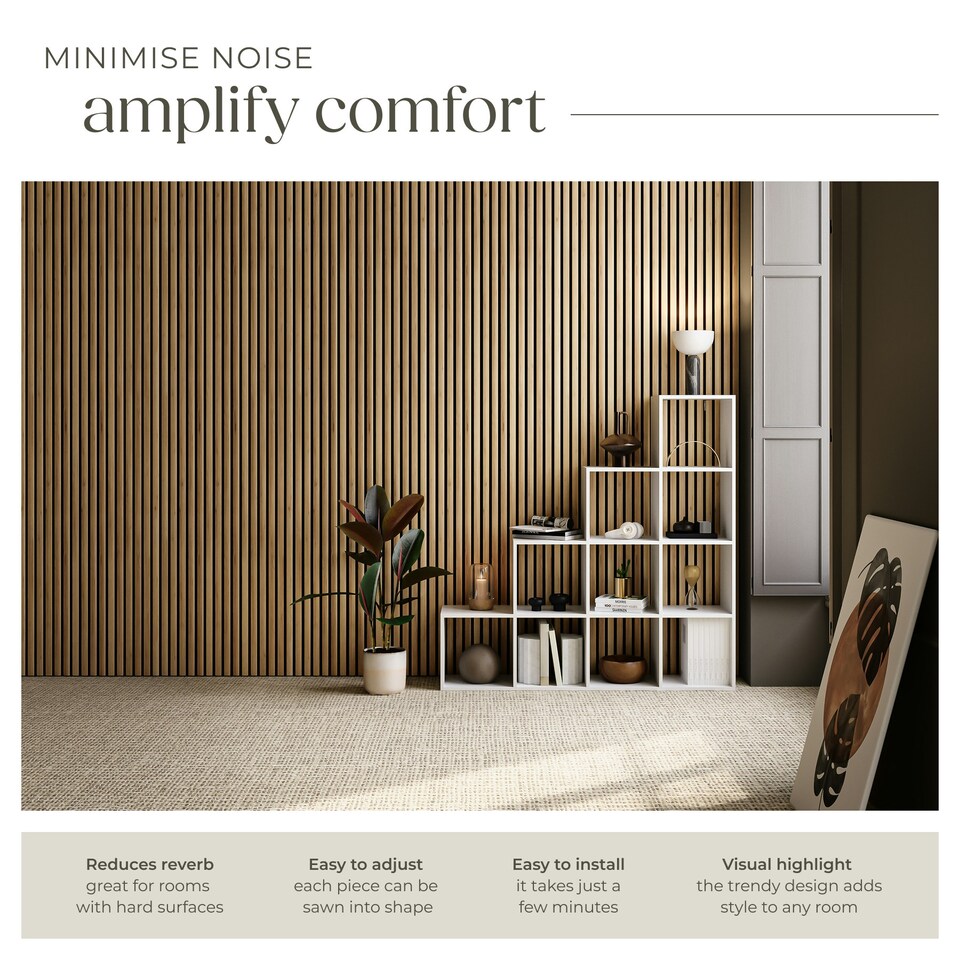 image 1 of Acoustic Wall Panels - wood effect, thick felt, easy to install - Light Oak, Set of 2