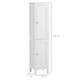 image 7 of kleankin Tall Bathroom Cabinet with Adjustable Shelves, Double Door, White White