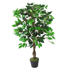 Artificial Ficus Tree Plant 110cm Twist Ficus Plants | Red | 3ft