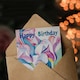 image 3 of Abstract Tulip Flower Bouquet Watercolour Her Birthday Card