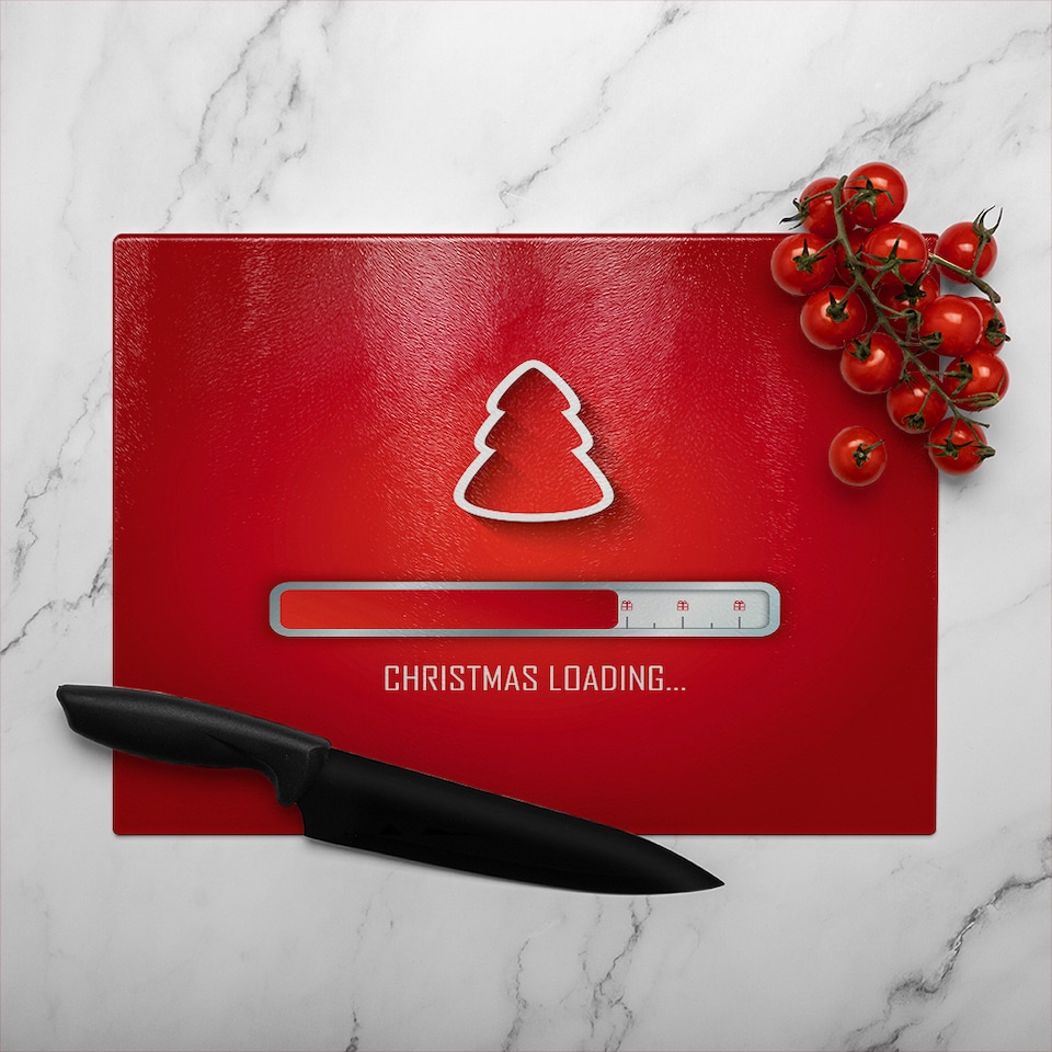 image 1 of Christmas Loading Dining Glass Chopping Board | Multi