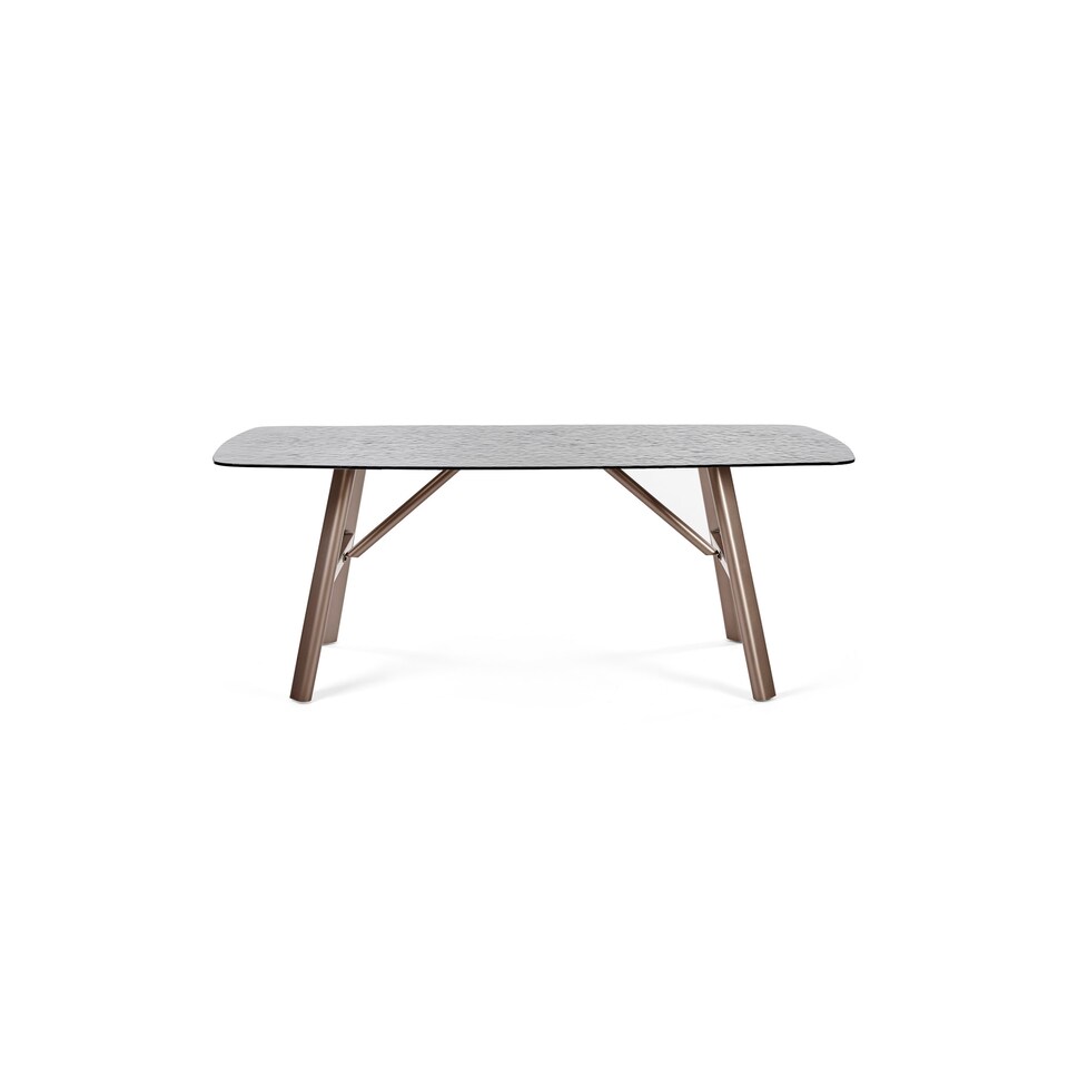 image 1 of Callisto 200cm Rectangular Smoked Bubble Glass Dining Table