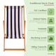 image 2 of Oypla Traditional Folding Hardwood Garden Beach Deck Chairs Deckchairs Blue