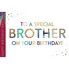 Words 'n' Wishes Male Birthday Card (WW-JL008), Special Brother, Prism Range, Foil & Embossed Finish