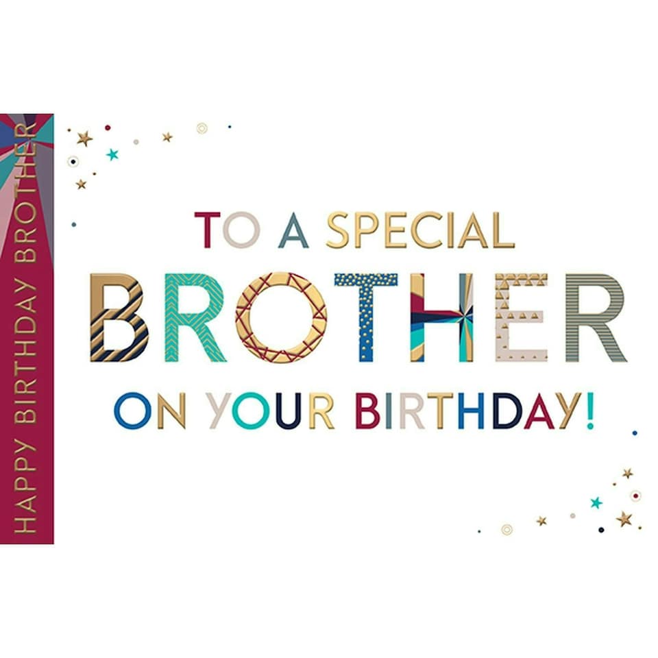 Words 'n' Wishes Male Birthday Card (WW-JL008), Special Brother, Prism Range, Foil & Embossed Finish
