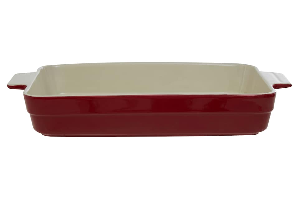 image 1 of Orsina 3.2 Litre Red Stoneware Oven Dish with Pie Recipe, Baking Dish with Handles,  Heat Resistant Dish up to 230°C