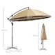 image 7 of Outsunny 3(m) Cantilever Shanghai Parasol w/ Crank Handle, Cross Base, Khaki