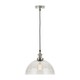 image 1 of Antique Silver Metal and Clear Glass Dome Pendant Clear | Black | W30xD30xH120cm