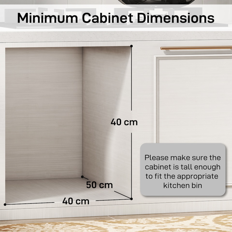 image 1 of HOMCOM 30L Pull Out Bin - 2 Compartments (15L Each), Soft Close Under Sink Bin with Removable Buckets for 400mm Cabinets, Kitchen Waste and Recycling, Base Mounted, Light Grey