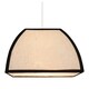 image 3 of Vintage Victorian Square Lamp Shade in Oatmeal Linen and Black Trim Black