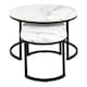 image 3 of Spiro Coffee Table Set with White Marble Melamine Top & Black Legs