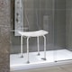 image 2 of HOMCOM Aluminium Shower Stool w/ Adjustable Height Non-Slip Bath Stool White