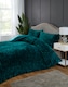 image 2 of Chunky Ribbed Fur Polyester Duvet Cover Set with Pillowcase | Green | Single | 1