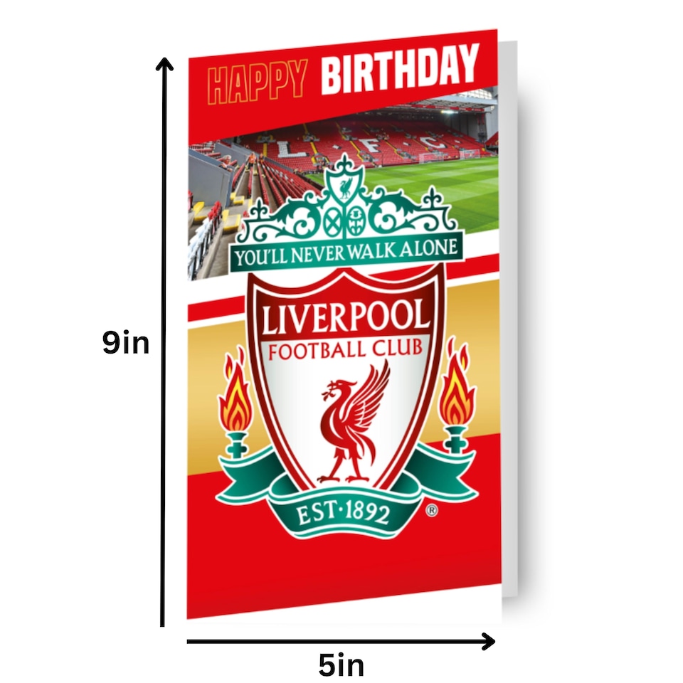 image 1 of Liverpool FC Personalise Birthday Card With Sticker Sheet