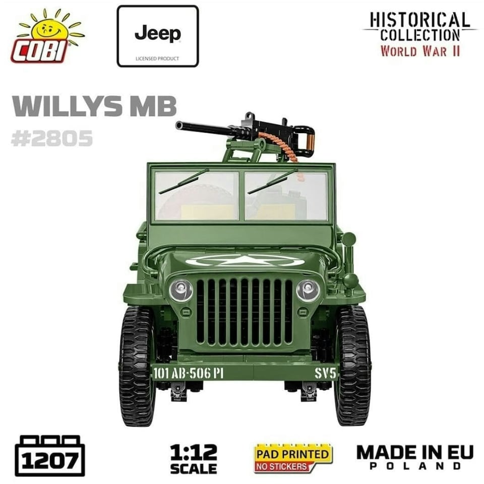 image 1 of Willys MB brick model Jeep - COBI 2805 -  1207 brick Jeep model