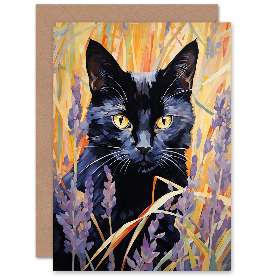 image 1 of Cat in Cornfield for Wife Her Thank You Art Card