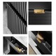 image 3 of Bathroom Vanity Unit 400mm Ribbed Black Modern Wall Floating Cloakroom Cabinet with Sink Basin - Adel