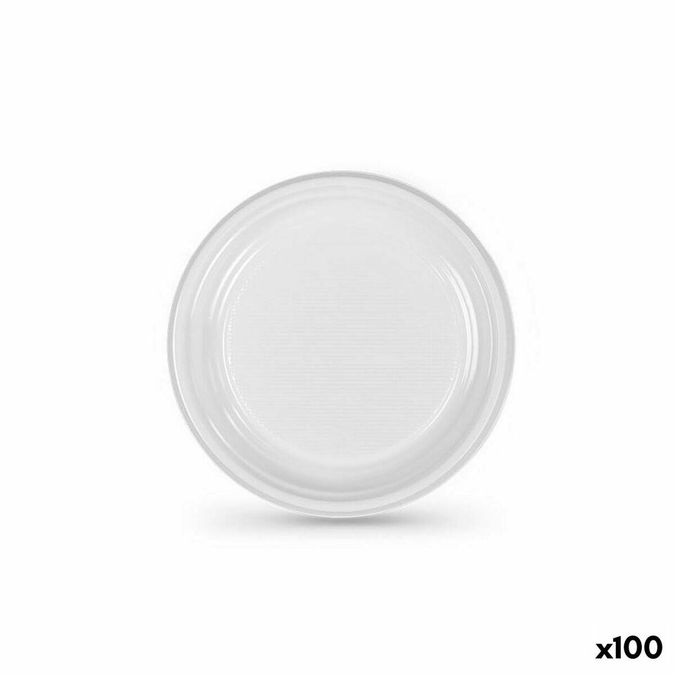 image 1 of Set of reusable plates Algon White Plastic (6 Units) N/A