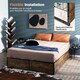 image 6 of COSTWAY Metal Bed Frame with 4 Drawers Brown