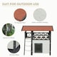 image 3 of PawHut Outdoor Cat House w/ Balcony Stairs Roof, White