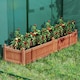 image 3 of COSTWAY Wood Raised Garden Bed Large Planter Box w/Divider-Brown