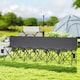 image 2 of Outsunny 6 Seater Folding Bench Camping Chair with Cup Holder, Grey Grey | Charcoal grey