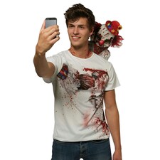 Rubies Mens Clown Selfie Shocker Costume - White/Red - Standard
