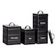 image 1 of Harbour Housewares 4 Piece Vintage Metal Kitchen Canisters Set - Black