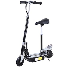 HOMCOM Foldable Powered Scooter with Adjustable Seat, Brake | Black