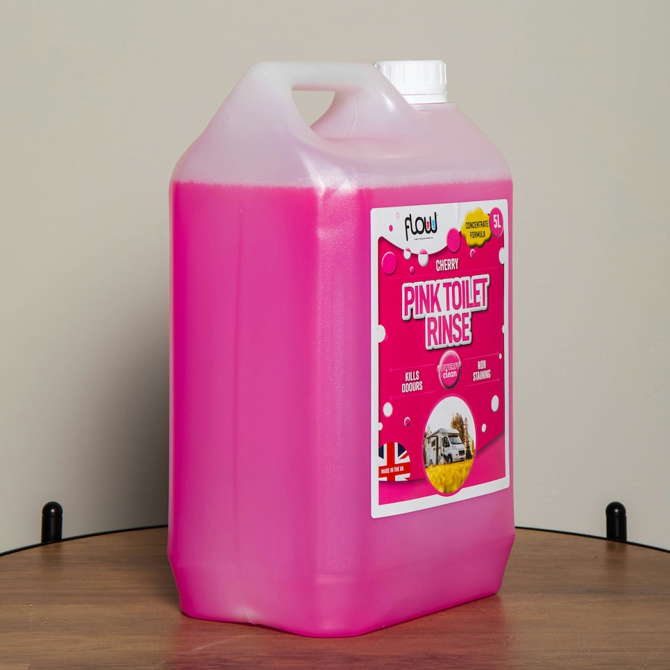 image 1 of 5 Litres Cherry Pink Toilet Flush Cleaning Rinse Concentrate Fluid