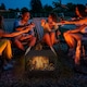 image 2 of Outsunny Metal Firepit Patio Heater Brazier Garden Square Stove Log Wood Burner