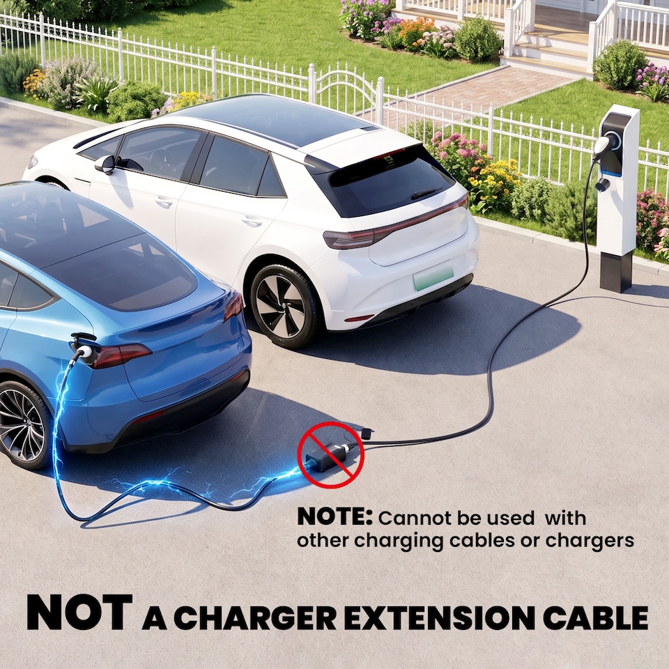 image 1 of HOMCOM Type 2 EV Charging Cable, 7kW, 32A, Mode 3, 1-Phase, 10m