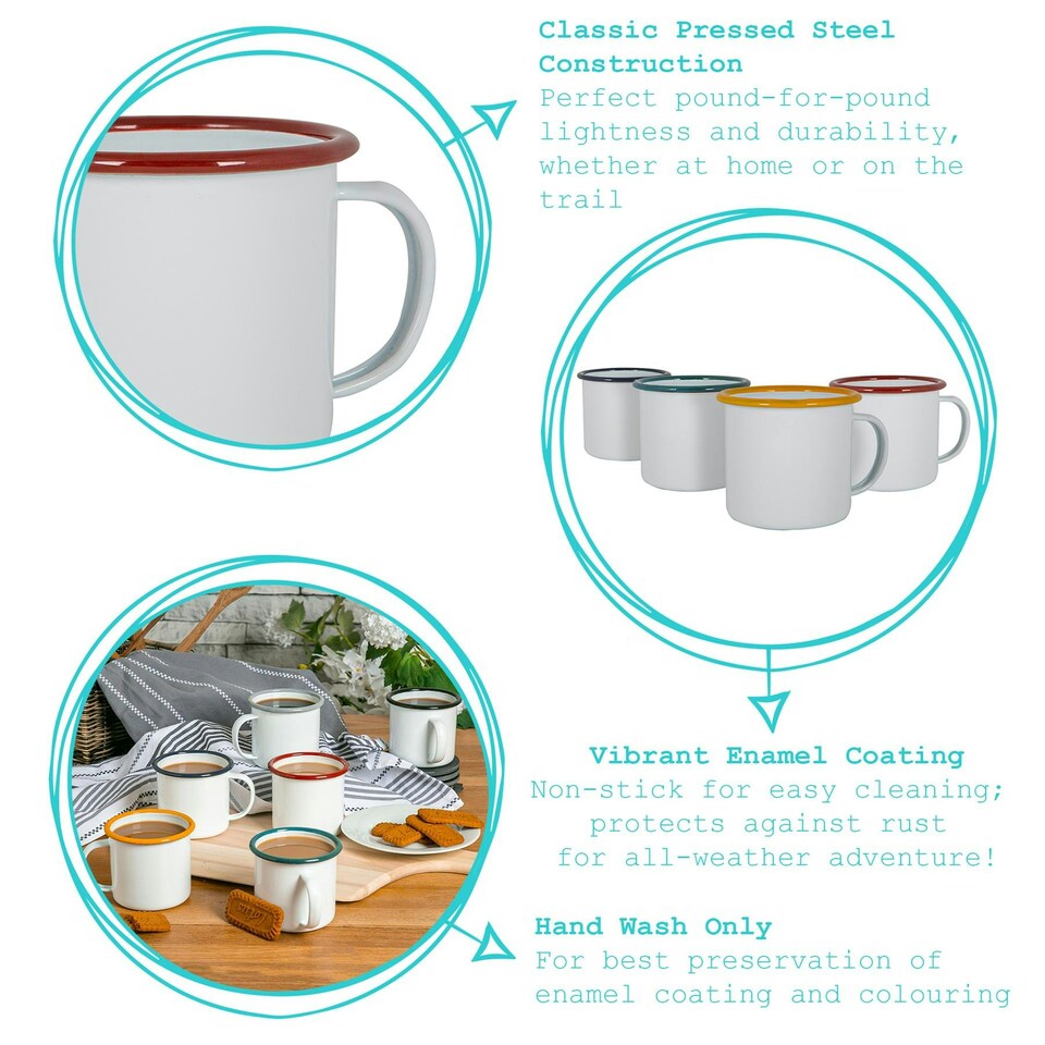 image 1 of Argon Tableware White Enamel Espresso Cups - 130ml - 6 Colours Multi