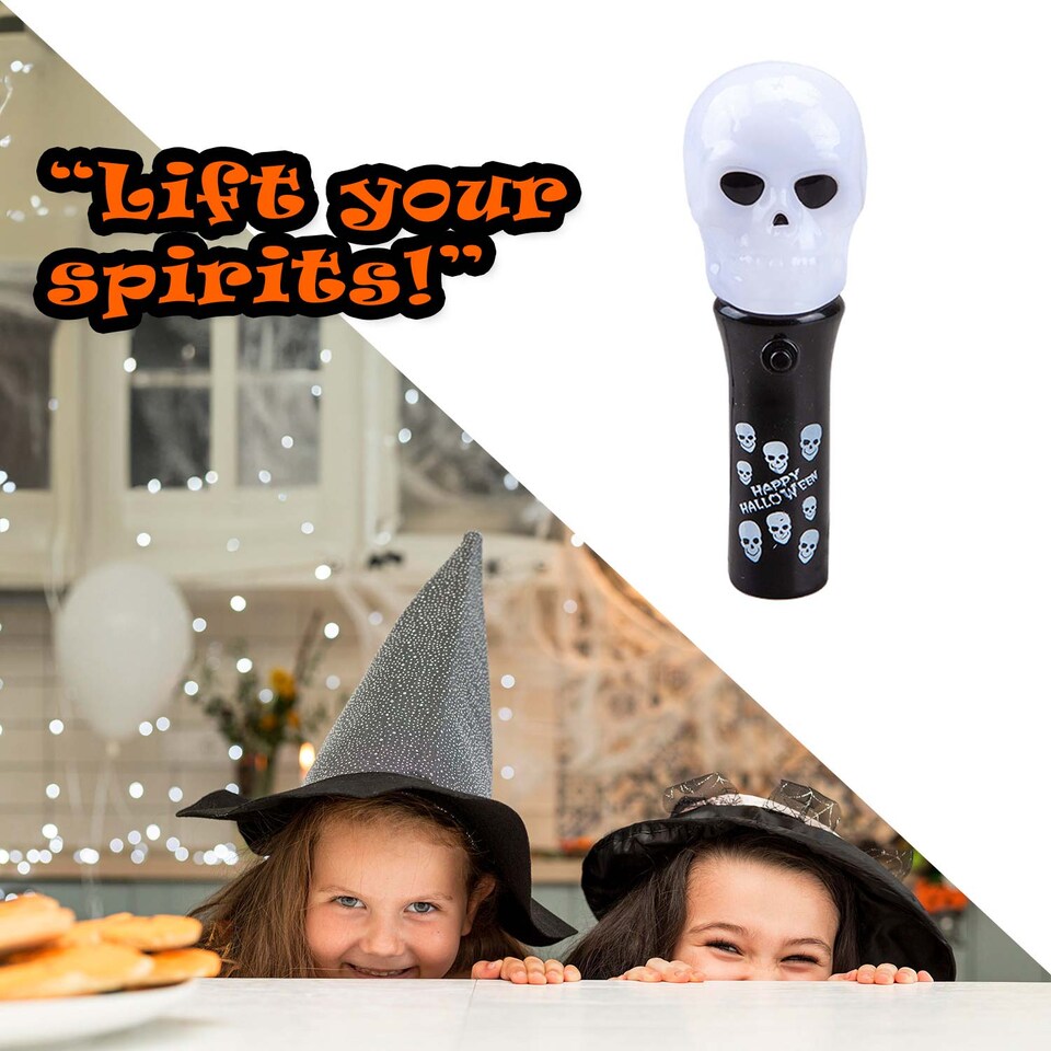 image 1 of PMS Halloween Light-Up Skull Wand Accessory, 11.3 x 4.6 cm