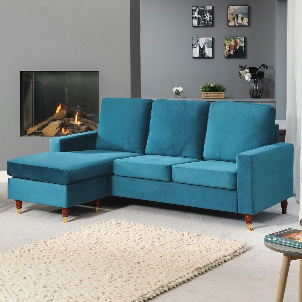 image 1 of Hendrick Reversible Corner Sofa - Teal
