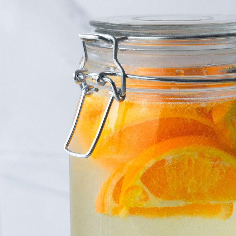 image 1 of Nicola Spring Heart Glass Storage Jars - 3 Sizes - Clear Seal - Pack of 6