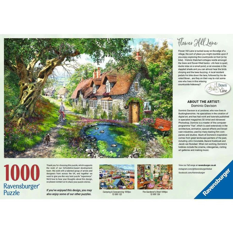 image 1 of Ravensburger Down the Lane No.1 Flower Hill Lane 1000 Piece