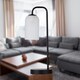 image 6 of Set of 2 Victoria - Black Touch Lamps with Frosted Glass Shades Black | White