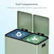 image 3 of VonHaus 60L Sage Green Kitchen Bin, Large 2 Compartment Recycling Bin (2 x 30L) Green