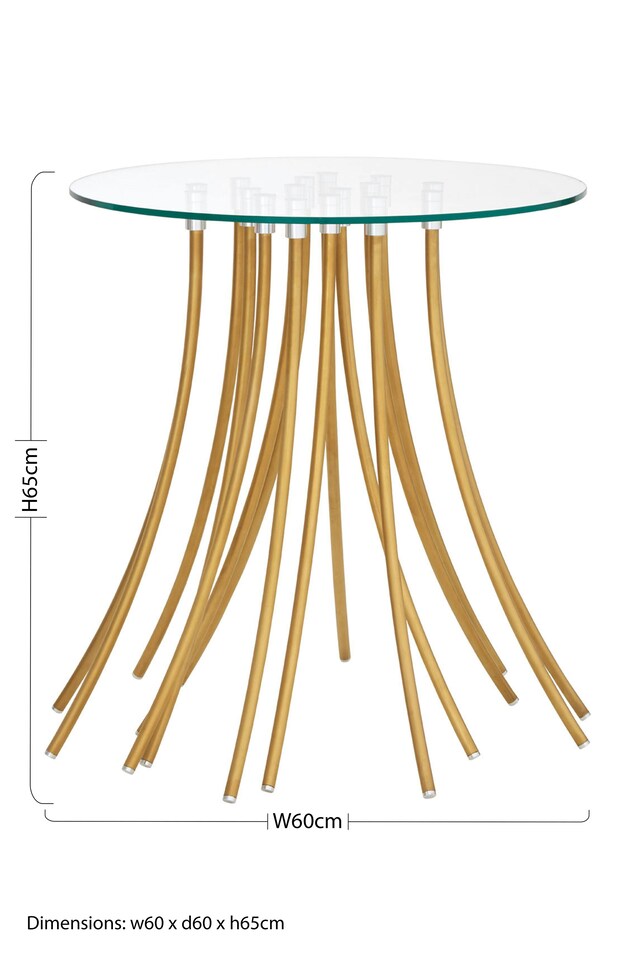image 1 of Interiors by Premier Functional Design Side Table, Unique Metal Legs Of Our Side Table By Couch, Versatile Usage Corner Table | Gold